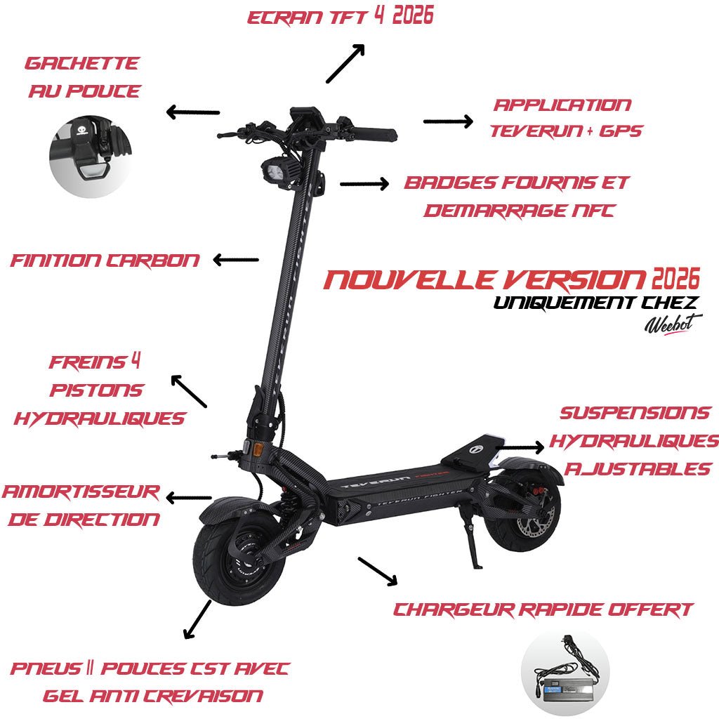 Trottinette Électrique Teverun Fighter 11 Plus V6 2026