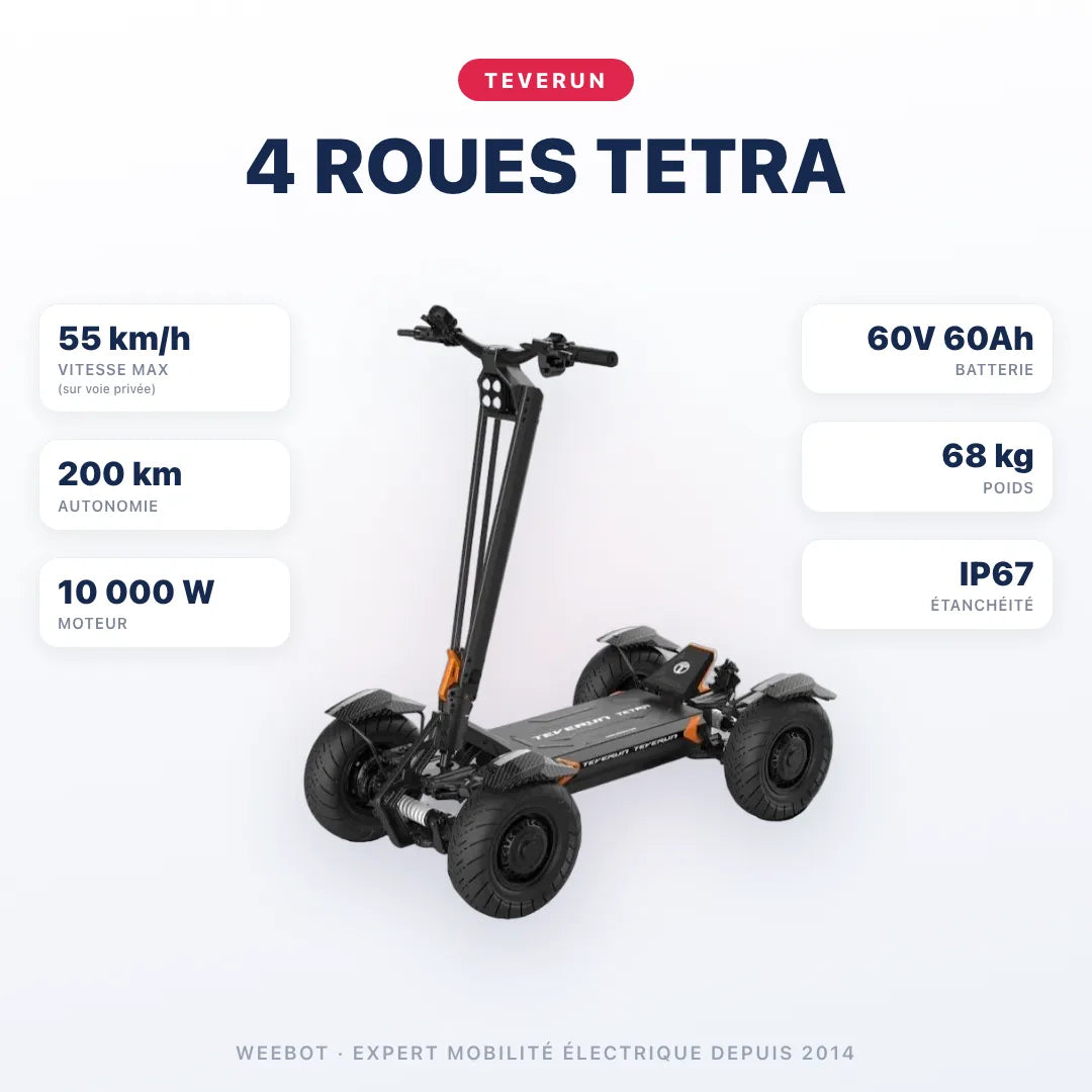Trottinette Électrique 4 Roues Teverun Tetra
