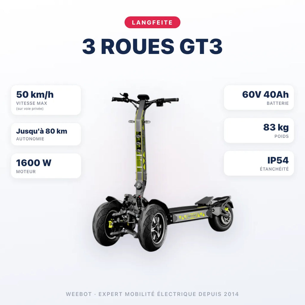 Trottinette Électrique Langfeite 3 Roues GT3