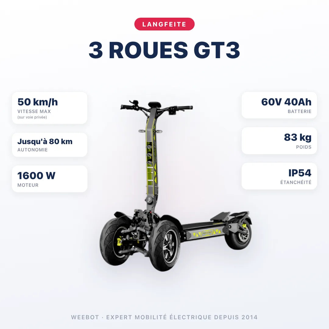 Trottinette Électrique Langfeite 3 Roues GT3