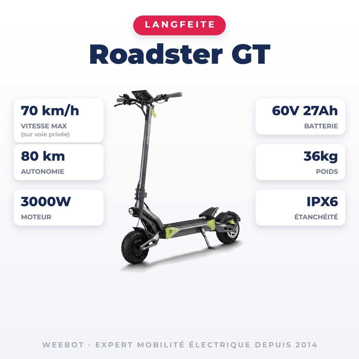 Trottinette Électrique Langfeite Roadster GT